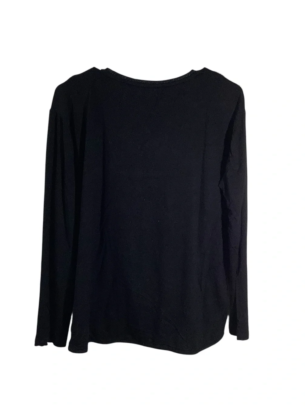 Desigual Black Long-Sleeve Mixed-Print Top with Gold Accents
